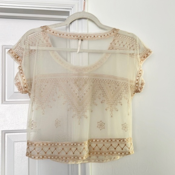 ♥️ Free People The Vicki Embroidered Sheer Top - Picture 7 of 9